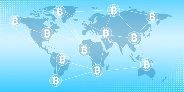 Bitcoin Moderno Conectando Fundo — Fotografia de Stock