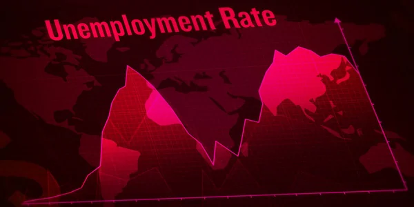 世界ではパンデミックにより失業率が上昇している 現代の抽象赤いグラフ最新の背景概念 — ストック写真