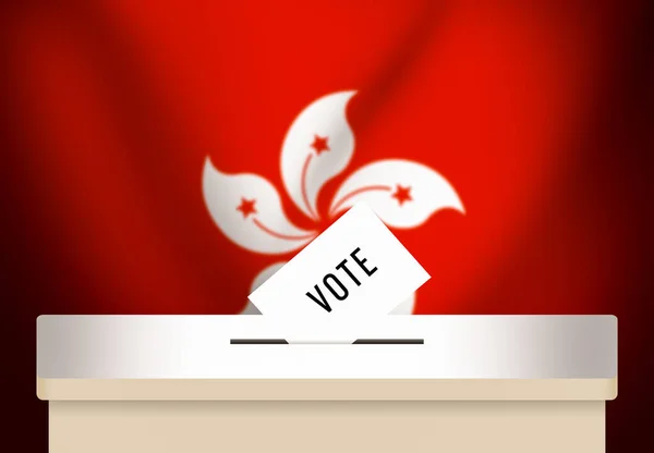 Hongkongské Legislativní Volební Pozadí Hlasovacím Okénkem Vlaječkou Pozadu Moderní Volební — Stock fotografie