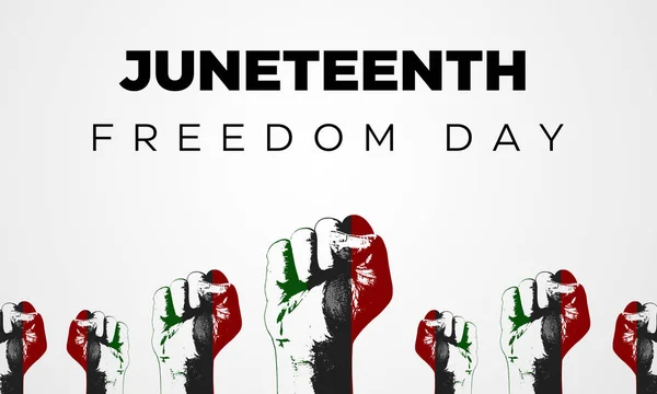 Das Banner Des Juneteenth Freedom Day Mit Fäusten Ehren Abstraktes — Stockfoto