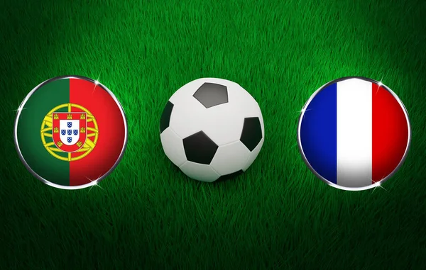 Rendered Portugal France Football Match Background Modernes Fußballspiel Konzept Tapete — Stockfoto