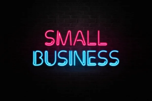 Small Business Ideas Neon Light Background Wall Night Modern Business — Stock Photo, Image