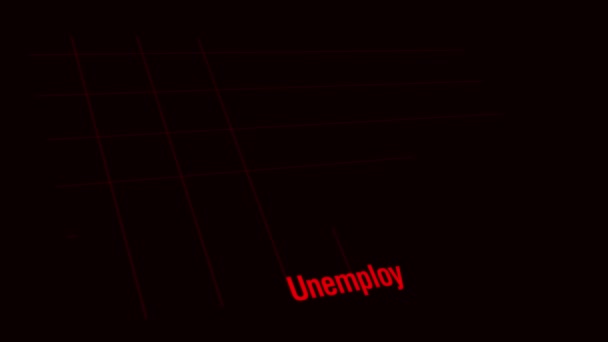 Míra Nezaměstnanosti Celosvětově Zvyšuje Důsledku Pandemické Situace Moderní Červené Výstražné — Stock video
