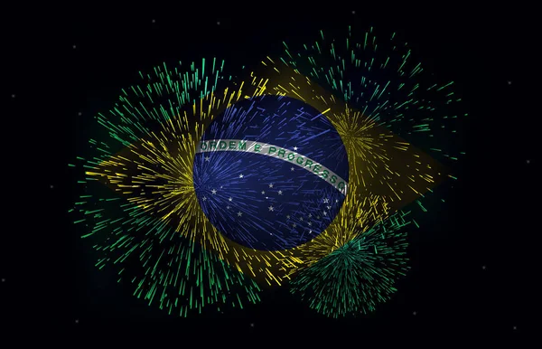 Hintergrund Der Feierlichkeiten Zum Brasilianischen Unabhängigkeitstag Ist Ein Feuerwerk Das — Stockfoto