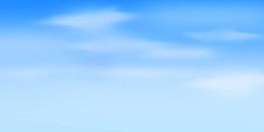 New Blue Clear sky with White Clouds, empty sky concept backdrop. Clean and clear sky background