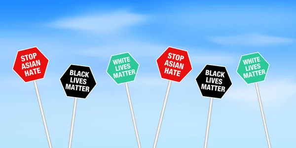 Black White Lives Matter Slogans Warning Signboard Modern Rendered Signboards — Fotografia de Stock