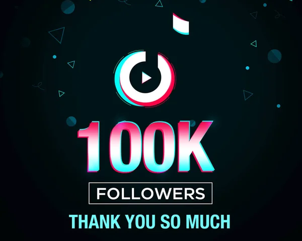 Social Media 100K Followers Celebration Thank You Post Background Latest — Stok fotoğraf