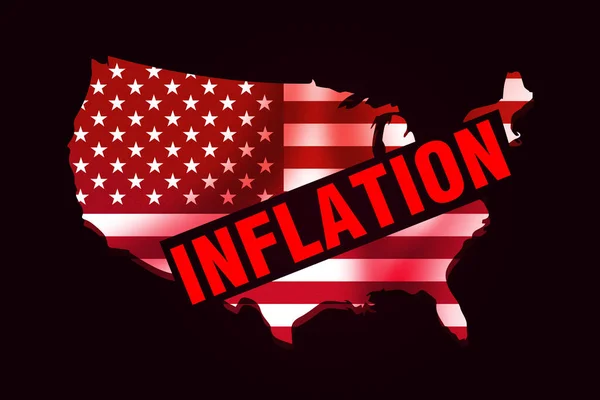 Inflation Taking United States More Ever Abstract Rendered Map Red — 图库照片