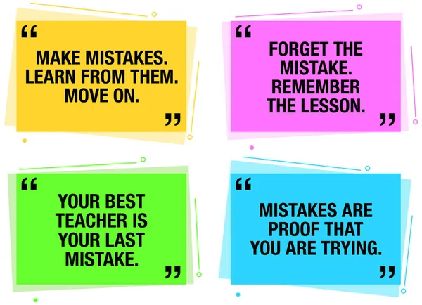 Motivational Quotes Related Mistakes Making Mistakes Bad Modern Motivational Colorful — Stockfoto