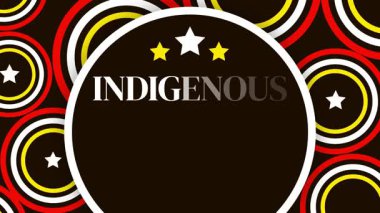 Ekim ayının ikinci pazartesi günü, merkezde daire şekilleri ve tipografisi olan 4k animasyon Yerli İnsanlar Günü olarak gözlemlenir.