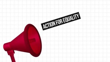 Beyaz fon üzerinde eşitlik kavramı için eylem duyurusu, 4k animasyon.