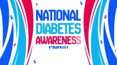 Kasım ayındaki Ulusal Diyabet Farkındalığı, kurdeleleri ve tipografi 4k animasyonunu yaymak amacıyla her yıl gözlemlenmektedir.