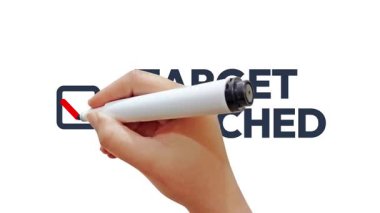 Hedef erişilen tipografi el işi konsepti 4k görüntülerinde işaretleyici ile kontrol edildi