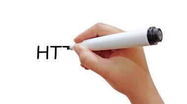 HTTP ve HTTPS anahtar web protokolü 4k yazılı beyaz arkaplanda işaret var. İnternet, güvenli arama, web sitesi, erişim