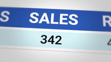 Ticari gösterge paneli 4k animasyonunda azami satış ve gelir üretimi gösteriliyor.