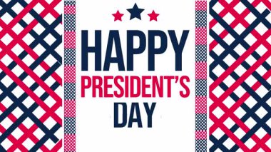 Cumhurbaşkanları Günü onuruna 20 Şubat 'ta 4k animasyon. Vatansever kutlamalar için yıldızlar ve çizgiler tasarlandı.