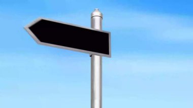 Motivasyon ve geciktirme kavramı mavi gökyüzü altındaki işaret direği ile karar verme ve kişisel büyüme seçimlerini sembolize eder.