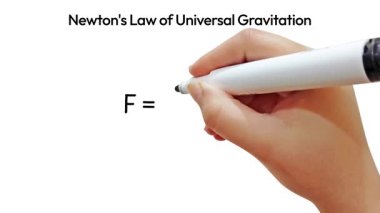 Newton 'un evrensel yerçekimi yasasını adım adım beyaz tahta gösterimiyle açıklayan eğitici video.