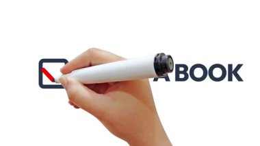 İşaretli kırmızı kutucuk okuyucular için başarıyı ve motivasyonu simgeleyen bir kitap oku