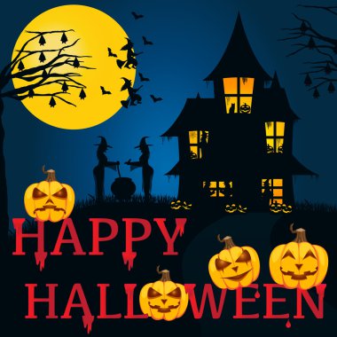 Cadılar Bayramı geçmişi. Vektör illüstrasyonu