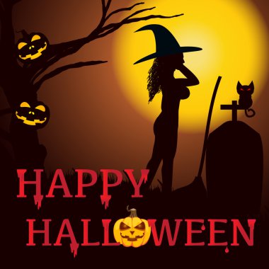 Cadılar Bayramı geçmişi. Vektör illüstrasyonu