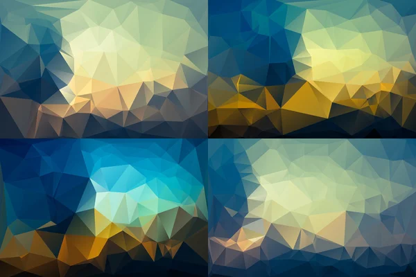 Abstract Polygonal Background Set. Vector Illustration — Stock Vector