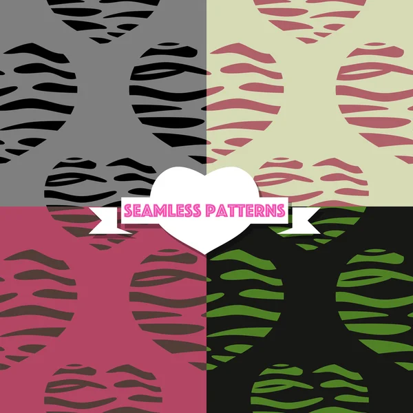 Heart Seamless Patterns. — Stock Vector