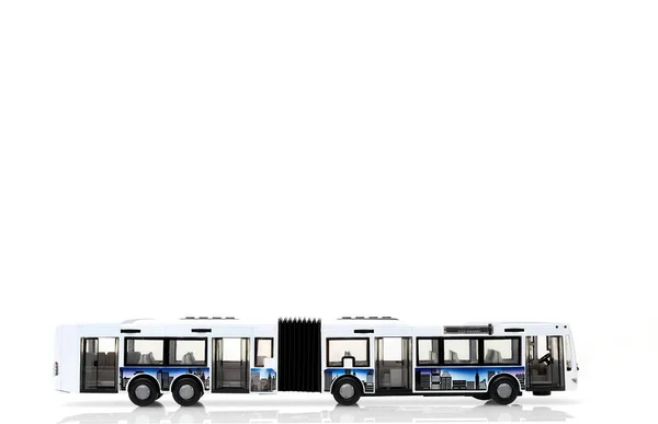 Eklemli Belediye Otobüsü Gergin Otobüs Beyaz Arka Planda Akordiyon Otobüsü — Stok fotoğraf