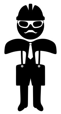 Hipster mühendis ekibimizi. Beyaz izole