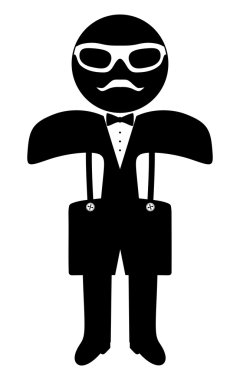 Hipster adam. Takım elbise. Papyon