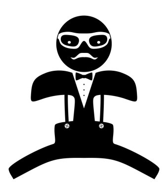 Hipster adam. Takım elbise. Papyon