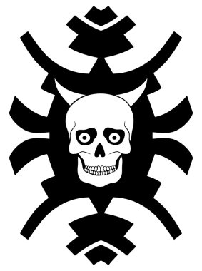 Hipster süsleme boynuzlu kafatası ile