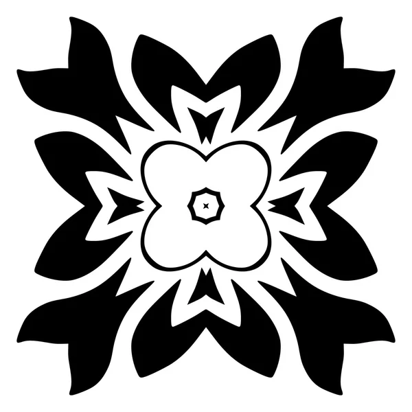 Zwarte bloemen motief. Geïsoleerd — Stockvector