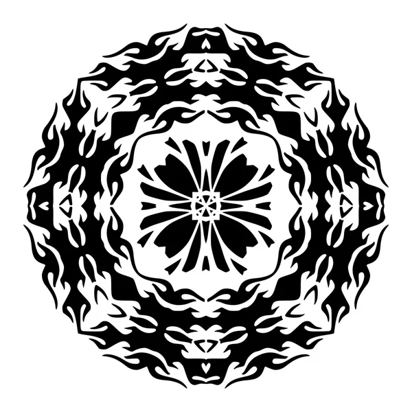 Floral sjabloon voor tatoeage en ontwerp. Bloemen mandala — Stockvector