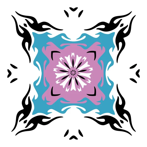 Adorno floral dibujado a mano en colores pastel — Vector de stock