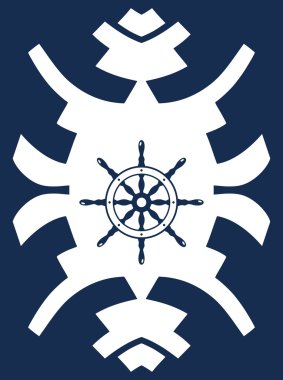 Lacivert ve beyaz hipster süsleme dümen ile