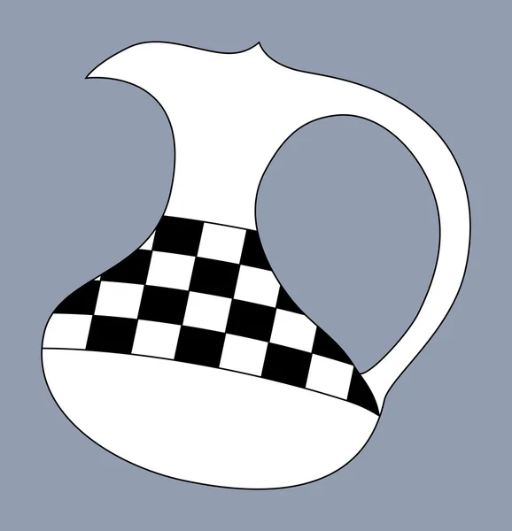Jarro silhueta decorada com padrão xadrez. Isolados — Vetor de Stock
