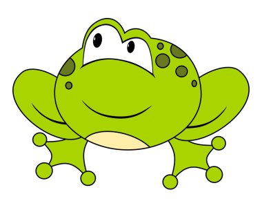 Çizgi film oturma kurbağa. İzole