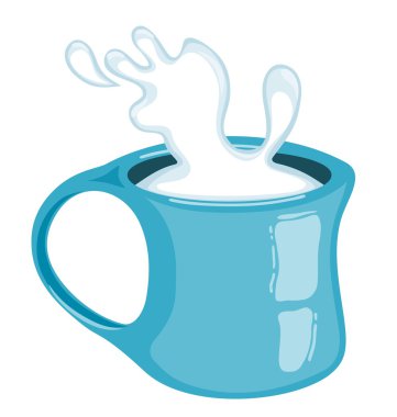 Splash süt bir kupa. Beyaz izole 