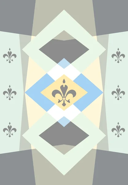 Pastel gekleurde achtergrond met fleur de lis — Stockvector