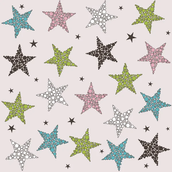 Seamless colored stars pattern — Stock Vector