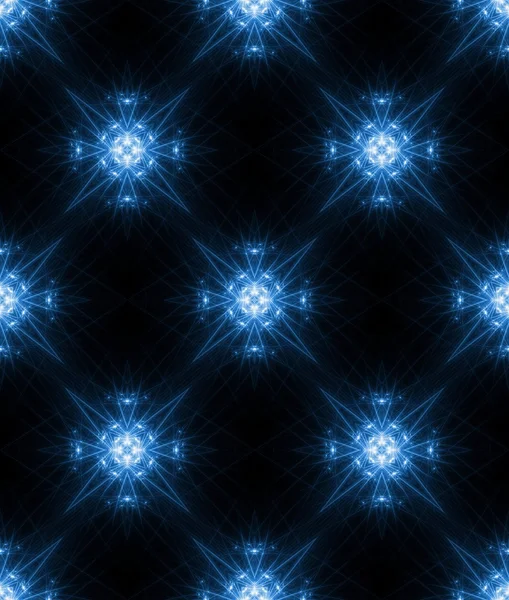 Синий светящийся неоновый орнамент фона. Бесшовный рисунок — стоковое фото