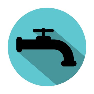 Musluk siluet uzun gölge ile