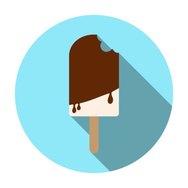 Düz tasarım stil buzlu şeker. Dondurma izole bir sopa