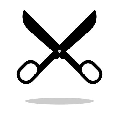 Beyaz arka plan üzerinde izole makas siluet