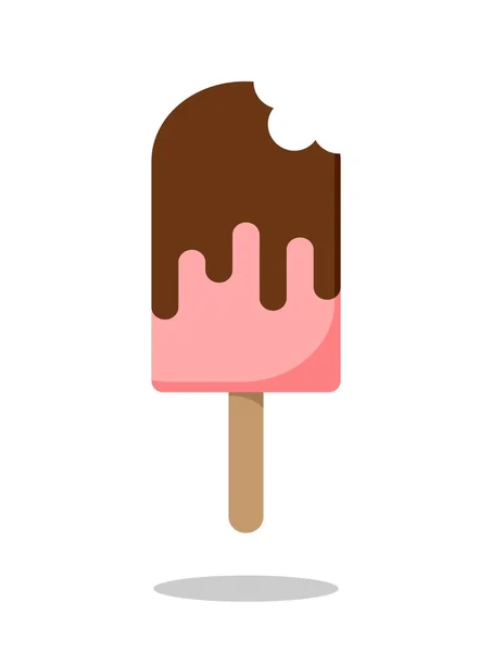 Ice cream popsicle ikona. Candy ikona. Vržený stín. Izolovaný — Stockový vektor