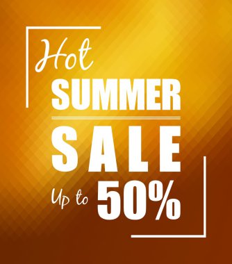 Sıcak yaz satış güneşli altın arka plan üzerinde