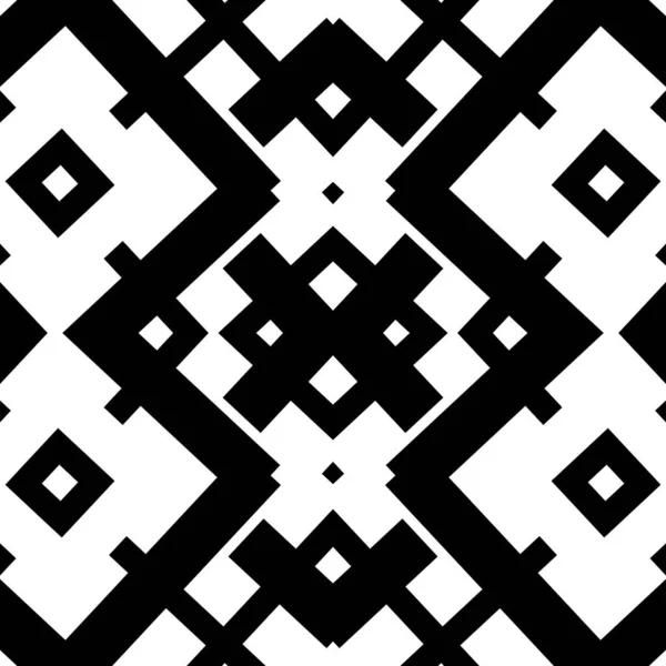 Bezproblémový Monochromatický Vzorec Černobílé Geometrický Design Pozadí Geometrická Dlaždicová Textura — Stock fotografie