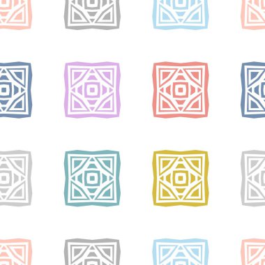 Kusursuz pastel renkli desen. Süslü fayanslarla arka plan tekrarlanıyor. Boyutlandırılabilir pastel renkli duvar kağıdı. Döşeme, ambalaj kağıtları, duvar kağıtları gibi kullanılabilir. 