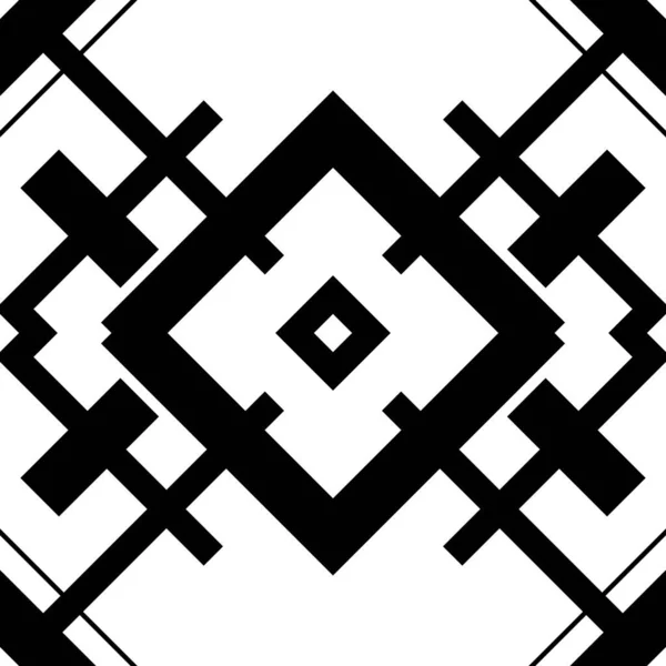 シームレスな単色パターン 黒と白の幾何学的なデザインの背景 幾何学的なテーブルテクスチャ — ストックベクタ
